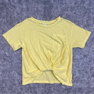 Melrose and Market Girls S Light Yellow Top with Twist Knot Easter Spring Basic